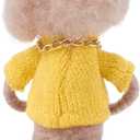 Primitives by Kathy Cool Coffee Dog Felt Collectible Critter, 4.75-Inch, Bichon Dog in Stylish Outfit with Coffee Mug & Gold Chain, Modern Pet-Themed Tiered Tray & Cafe Decor