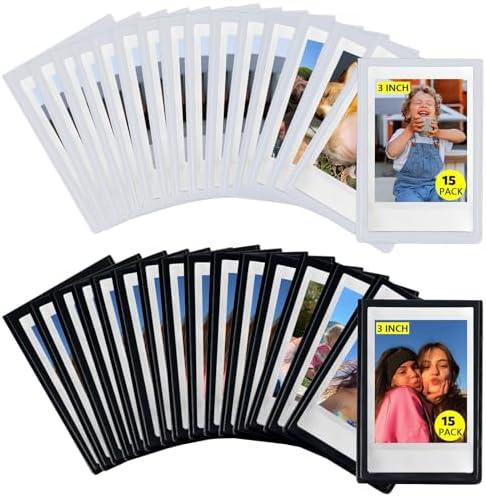 CAIYOULE 30 Pack Mini 3 Inch Magnetic Pocket Picture Frame for Fujifilm Instax Mini Polaroid Instant Film, Magnetic Photo Frame for Refrigerator, Picture Frames Photo Holder for Fridge, School, Office