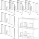 6 Pcs 14" W x 9" H Wire Shelf Divider Chrome Plated Steel Wire Rack Divider for Shelving Metal Accessories for Bathroom Kitchen Office Pantry Room Storage Organization, Silver