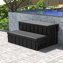 Hot Tub Steps, Outdoor Spa Steps with Storage, Non-Slip & Sturdy Hot Tub Stairs, 36 Inches Long, Black
