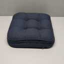 GOFORIT Memory Foam Cushion，Square Seat Cushions for Dining Chairs,Non-Slip Chair Pads with Removable Cover, 16'' x 16'', 1 Pack,Dark Blue