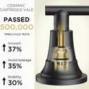 FORIOUS Black Bathroom Faucet for Sink 3 Hole,Widespread Matte Black Bathroom Sink Faucets,2 Handles RV Bathroom Faucets Vanity with Pop Up Drain and Supply Hoses