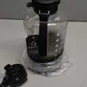 AQUAFIT 1 Gallon Water Bottle with Time Marker - Straw & Chug Lid - BPA Free Gym Water Bottle with Straw - Big Gallon Jug (Gray, 128 oz - 2 Lids)