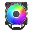 Cooler Master Hyper 212 Halo CPU Sink - Black Aluminum Finish, 4 Heat Continuous Direct Contact Pipes with Fins, MF120 Halo2 ARGB Fan, ARGB Detects, LGA1700 and AM5 Support - Black