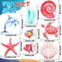 Thyle 8 Pieces Under The Sea Party Decorations Large Ocean Party Themed Tropical Fish Hanging Decor for Boys Girls Mermaid Creatures Pool Beach Baby Shower Decorations