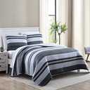 Nautica - King Quilt Set, Cotton Reversible Bedding, Bedding Set for All Seasons (Ardmoore Grey, King)