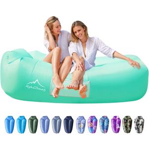 AlphaBeing Inflatable Lounger Beach Chair Accessories, Air Sofa Hammock Inflatable Couch for Camping Backyard Lakeside with Compression Sacks, Ideal Outdoor Gifts for Adults (GREEN)