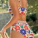 Herseas Women's 2 Piece U Wire Cutout Bikini Sets Floral Print High Waisted Swimsuit 2026 Summer Beach Swim Bathing Suit (XXL)