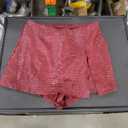 Floerns Women's Y2k Leather Skorts High Waisted Asymmetrical Hem Club Mini Skirt Shorts (Large, Burgundy)