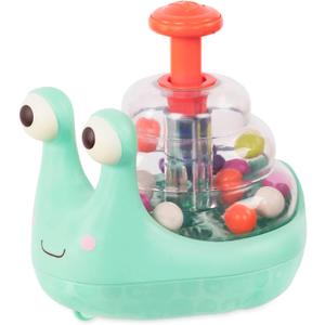 B. toys  Light Up Snail Ball PopperBaby Toy with Glowing Effects & Easy Grip Handle  Interactive Educational Toy for Motor Skills Development  Colorful Baby Toys for 10+ Months