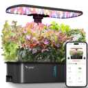 LETPOT LPH-Air Hydroponics Growing System Kits, APP & WiFi Controlled Smart Indoor Garden with 24W Grow Light Full Spectrum, 10 Pods Planter Indoor Gardening for Gifts, Kitchen, Vegetable (Black)