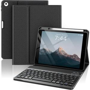 Keyboard Case for iPad 9.7 inch 6th/5th Generation, 2018/2017 Model, Air 2(2014)-Magnetic Detachable Wireless Keyboard-Flip Stand Case with Pencil Holder for iPad 9.7 (Black)