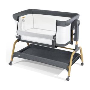 Jimglo 3 in 1 Baby Bassinet, Bedside Bassinet for Baby, Rocking Bassinet with Comfy Mattress and Wheels, 6 Height Adjustable Easy Folding Portable Bedside Crib for Newborn