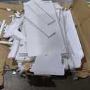 GarveeHome Multifunctional Wooden Dresser for Bedroom, 43.3 in H 2 Door Wardrobe Armoire Closet with 4 Drawers and Hanging Rod, Low Storage Cabinet for Hanging Cloth, White and Brown