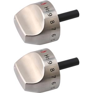 BQLZR Burner Control Dial Knob Range Oven Replacement, Stainless Steel Cooker Top Burner Control Knob,(Fits Models: C2S, CGS) Replacement for GE Replacement for Hotpoint D-Shaped Shaft Pack of 2