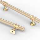 Asidrama 10 Pack 5 Inch(128mm) Knurled Brushed Brass Kitchen Cabinet Handles, Glod Cabinet Pulls Kitchen Cabinet Hardware Cupboard Handles Drawer Pulls