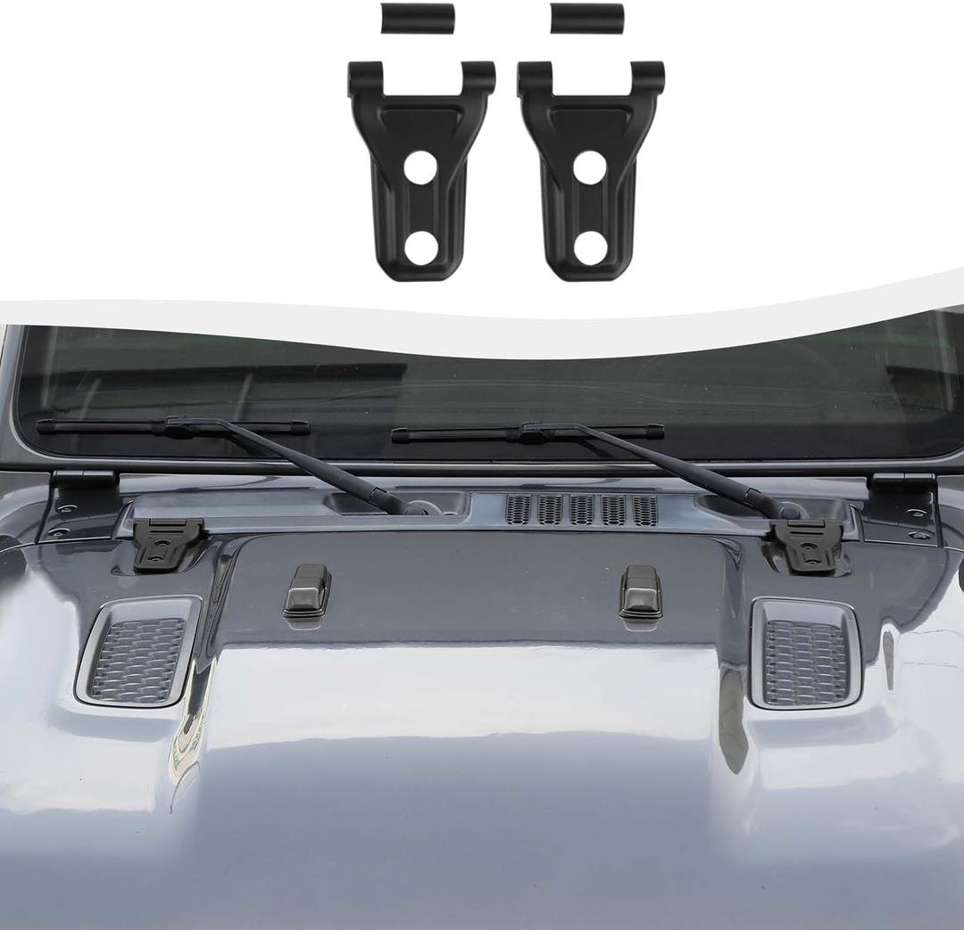 Hood Hinge Cover Decoration Trim Exterior Cover Kit Fit for 2018-2025 Jeep Wrangler JL JLU & Gladiator JT(Matte Black)
