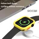 2 x Compatible with Apple Watch Bumper Case 45mm & 44mm Series 9, 8, 7, 6, SE, 5, 4 Soft Flexible TPU Thin Protective Cover for iWatch [NO Front Screen Protector] (Yellow)