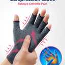 FEATOL Compression Arthritis Glove with Wrist Brace, Comfortable Fingerless Carpal Tunnel Hand Gloves for Women Night Support, Pain Relief for Rheumatoid Arthritis, Work, Typing - Right Hand, Small