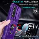 LeYi Compatible for Galaxy S24-FE Case: Samsung Galaxy S24 FE Case with Screen Protector X 2 Tempered Glass & Magnetic Stand, Dual Layer Protective S24FE Phone Case para Cell Android S 24 FE, Purple