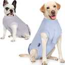 cyeollo 2pack Surgery Recovery Suit for Dogs Cats Soft Breathable Female Male Pet Bodysuit After Surgery for Spay, Neuter, Surgical Recovery Onesie Shirt for Medium Large Dogs, Blue & Grey, XL (X-Large (Back: 19"-22"))