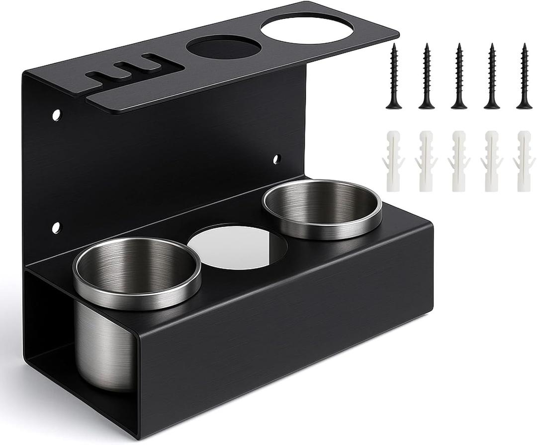 Grease Holder, Wall Mount Grease Storage Rack, Organizer for Workshop, Garage, Shop with Removable Drip Tray & Spare Cartridge Storage