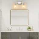 Unicozin 2 Light Bathroom Light Fixtures, Modern Vanity Lights Over Mirror, Brushed Nickel Wall Lamp with Clear Glass for Living Room Cabinet Bedroom Porch