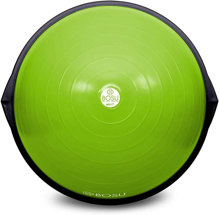Bosu Balance Ball Exercise Trainer, Home Gym Equipment w/ Guided Workouts & Pump, 26", Blue - Inflatable Fitness Platform for Strength Training, Standing, Balancing, and Core Workout (Lime Green/Black)