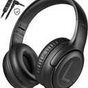 Kids Headphones Wired Toddler Headphones with Microphone - Over-Ear Headphones, 85/94dB Volume-Limiting, 3.5mm Jack Foldable On-Ear Design, Safe Comfortable for Boys Girls Learning Entertainment Black