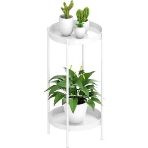 OVICAR Plant Stand Indoor Outdoor - Metal Flower Pot Holder Table Tall Potted Rack Organizer Rustproof Plant Display Shelf For Home Garden Patio Balcony Office Living Room Bathroom Corner (White)