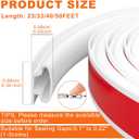 White Rubber Weather Stripping Door Seal Strip, D Shape Door Weather Seal Strip, Self-Adhesive Soundproofing Frame Insulation Tape for Doors Frame/Window Seal,Blocks Cold Drafts Noise