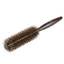 Achieve Smoother Blow Outs: Natural Boar Bristle Round Brush | Anti-Static Hair Brush with Ergonomic Wood Handle | Includes Detangling Comb & Cleaning Tool (Small Size: 1.73 inch)