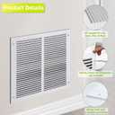 24"Wx8"H Duct Opening Return Air Grille,Air Return Vent Cover Grill for Sidewall and Ceiling,Solid Steel AC Vent Cover HVAC Cold Air Intake Grille Without Filter House,Outer Dimension:25.75WX9.75"H