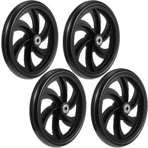 4 Sets Replacement Wheelchair Wheels for Walkers 7.5 Inch Wheelchair Front Wheels Anti Slip Walker Rubber Replacement for Stroller Casters Rollers Accessories
