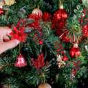 8 Pcs Artificial Christmas Floral Picks, Faux Pine Sprays with Red Berries, Holly Leaves & Pinecones, Greenery for DIY Crafts, Garland, Wreath, Xmas Tree Decor