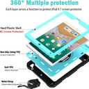 BMOUO Case for iPad 6th 5th Generation (9.7 inch, 2018/2017), 3 Layer Shockproof [360 Swivel Stand][Hand Strap][Pencil Holder] Kids Case for iPad 9.7 inch 2018/2017,Sky Blue