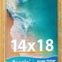 Vintage 14x18 Picture Frame, Antique Gold Photo Frames with Plexiglass Front,Ornate 14x18 Frame Display for Wall Dcor,1 Pack,Silver