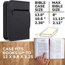 DEHITE Bible Cover for Men Bible Cover Cases for Men Black Large Size Bag Fits Book 7 x 10.1 x 1.9 in Pen Slots Zippered Pocket Premium Fabric Christian Gift Accessories