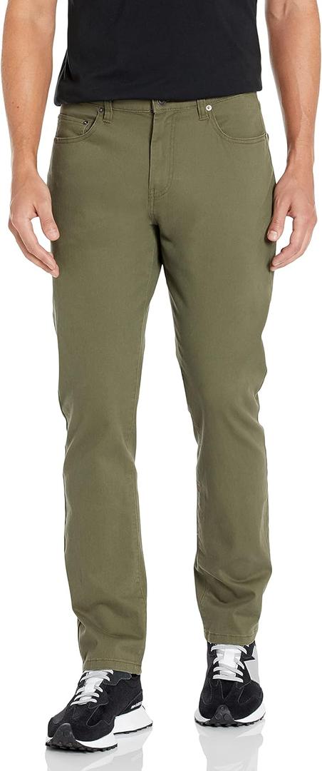 Amazon Essentials Men's 5-Pocket Stretch Twill Pants, Green, 36W 28L