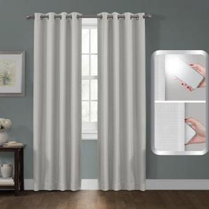 Maytex Smart Curtains Sheridan Blackout Window Panel, 50 inches x 84 inches, Linen