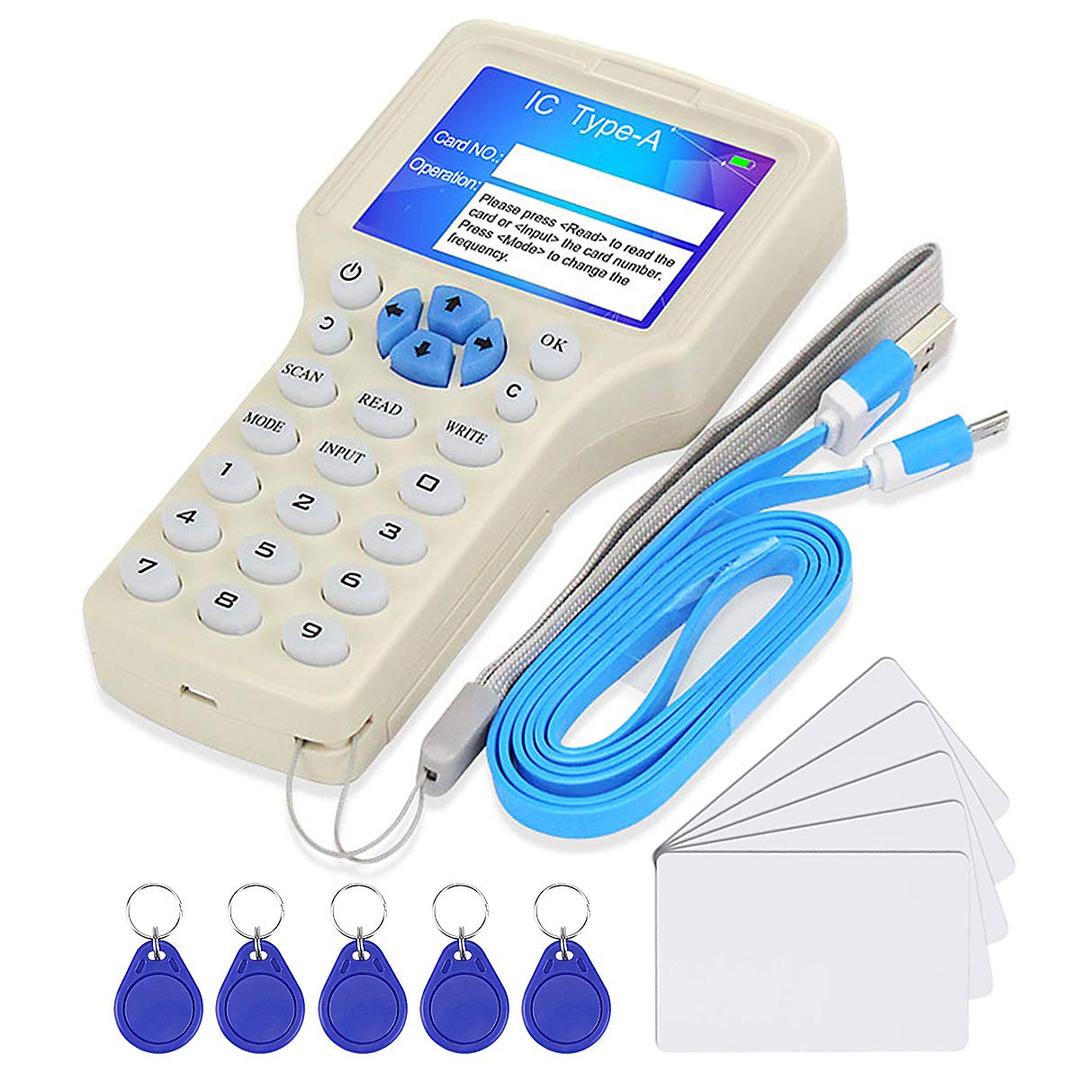 LEXI 125KHz 13.56MHz 10 Frequency RFID Access Reader/Writer/Duplicator, Premium ID IC HID Card Copier, NFC Reader, Key fob Cards Programmer, UID Decoder with USB Interface