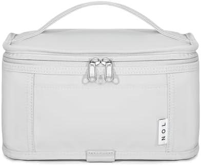NOL Natural Organic Lifestyle Small Lunch Bag Mini Lunch Box Insulated Lunch Bag for Men/Women Leakproof Cooler Tote Bag Lightweight Nylon Waterproof Lunch Box For Work, Gray white