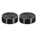 Uxcell 2pcs Potentiometer Knob Knurled Shaft Black Aluminum Smooth Surface Rotary Knob 30mmx10mm Volume Control Knob