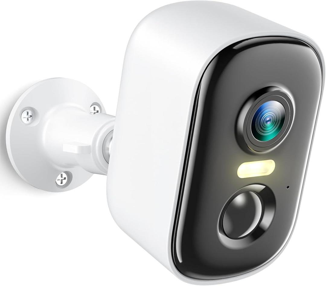 Security Cameras Wireless Outdoor, 2K Battery Powered WiFi Cameras for Home Security with AI Motion Detection, Color Night Vision, Siren Alarm, 2-Way Talk, IP66 Waterproof, Cloud/SD Storage (White)