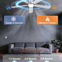 Ohniyou Ceiling Fans with Lights, 52 Inch Low Profile Ceiling Fan with Light and Remote/APP Control, Flush Mount, Dimmable, Qiuet DC Motor, Silver Ceiling Fan for Bedroom, Living Room