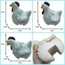 coolboy Chicken Fence Decoration Funny Farm Sculpture Chicken Decorations for Home Garden Stairs,Farm,Patio,Backyard,Resin Craft Chicken Wiht Garden Figurine Statue,3 Chickens a Set