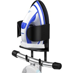ORLESS Metal Large Ironing Board Holder Wall Mount, Ironing Board Hanger, Iron Board Holder, Iron Board Hook Wall Mount, for Laundry Rooms (Black)