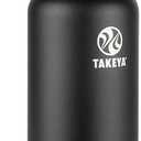 Takeya Actives Insulated Stainless Water Bottle with Insulated Spout Lid, 32oz, Onyx
