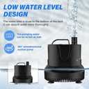 Simple Deluxe 660GPH 45W Bottom Suction Water Table Pump (2500L/H) with 3 Nozzles for Fish Tank, Pond, Aquarium, Hydroponics, Fountains, Black