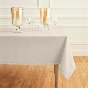 Solino Home Cotton Linen Tablecloth 58 x 120 Inch - Hemstitch Linen Table Cloth for Rectangle Tables - Machine Washable Tablecloth for Fall, Autumn, Halloween, Thanksgiving, Christmas